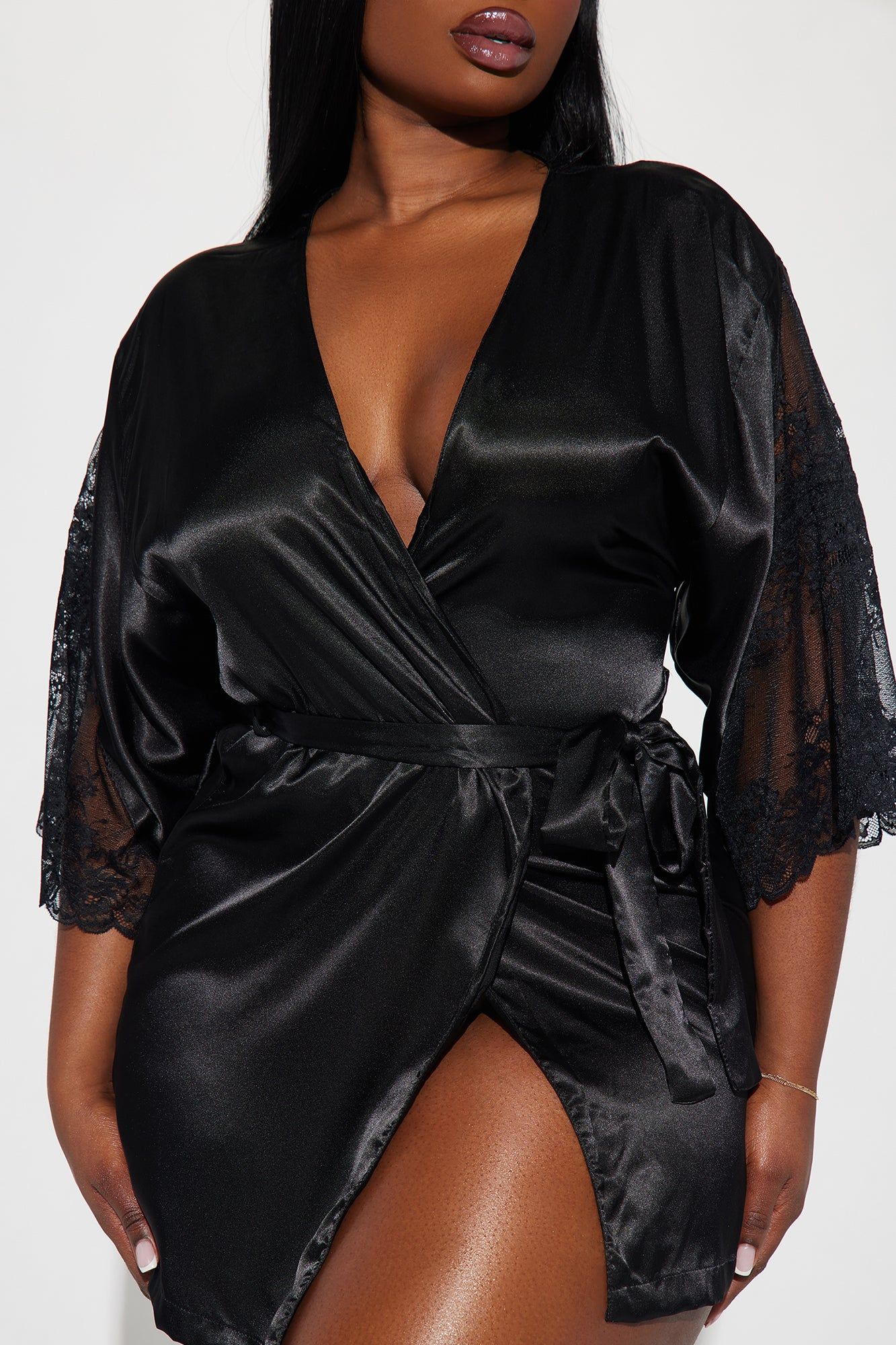 Passionate Love Satin Robe - Black sold by Fashion Nova product image thumbnail 5