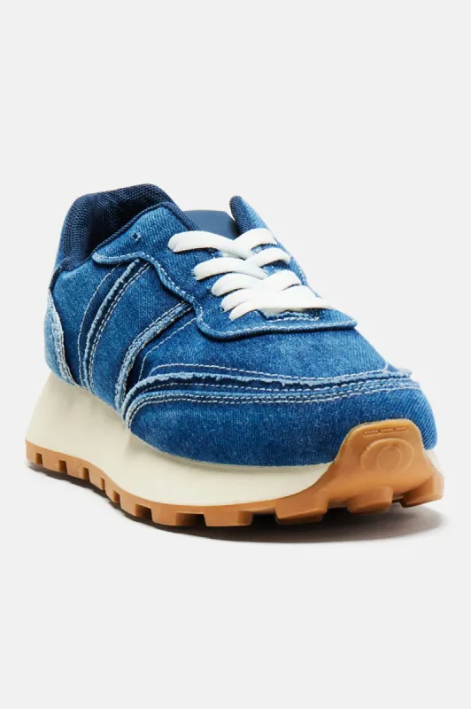 Kalia Denim Sneakers - Blue sold by Fashion Nova