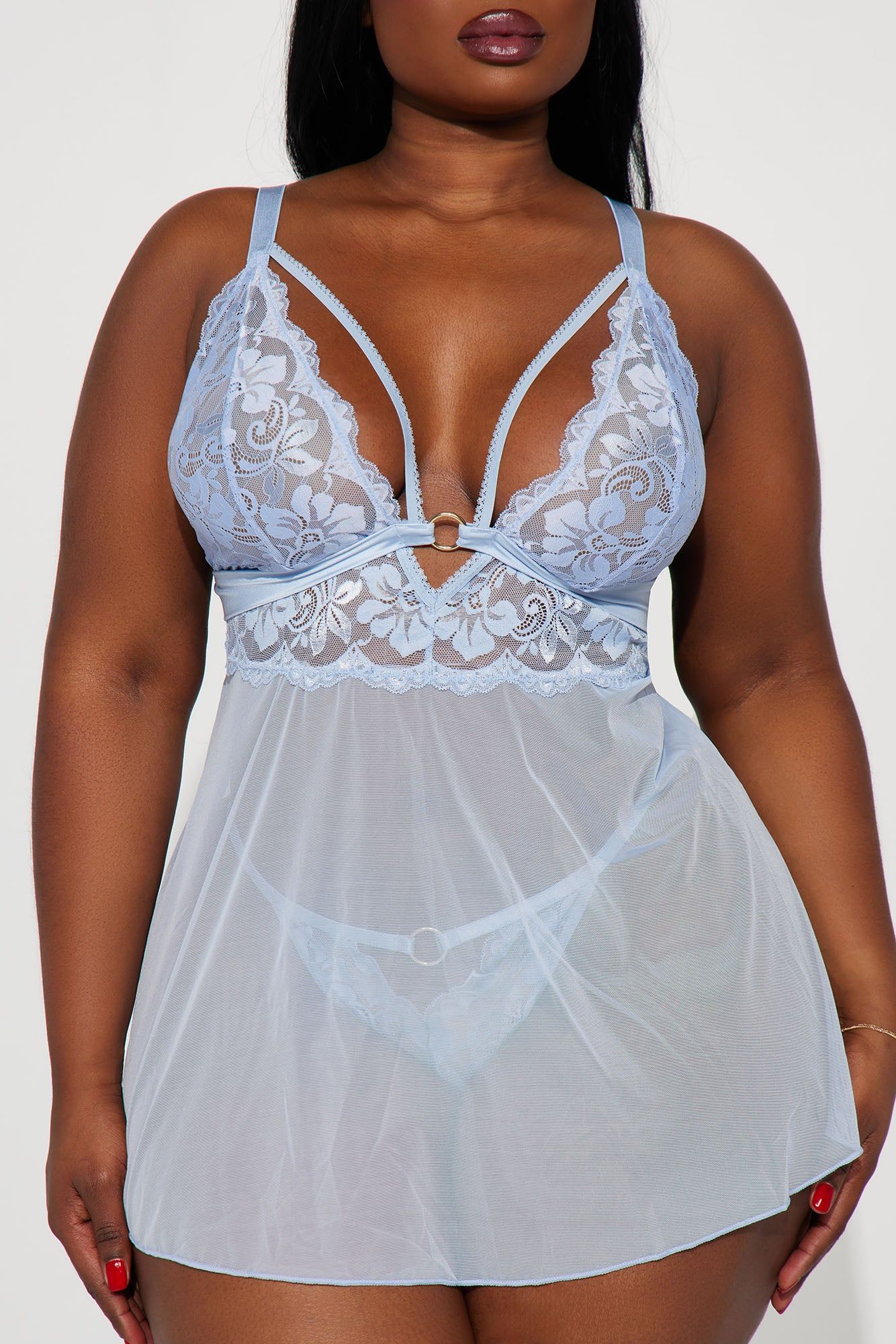 Fall In Love Lace Babydoll - Light Blue sold by Fashion Nova product image thumbnail 5