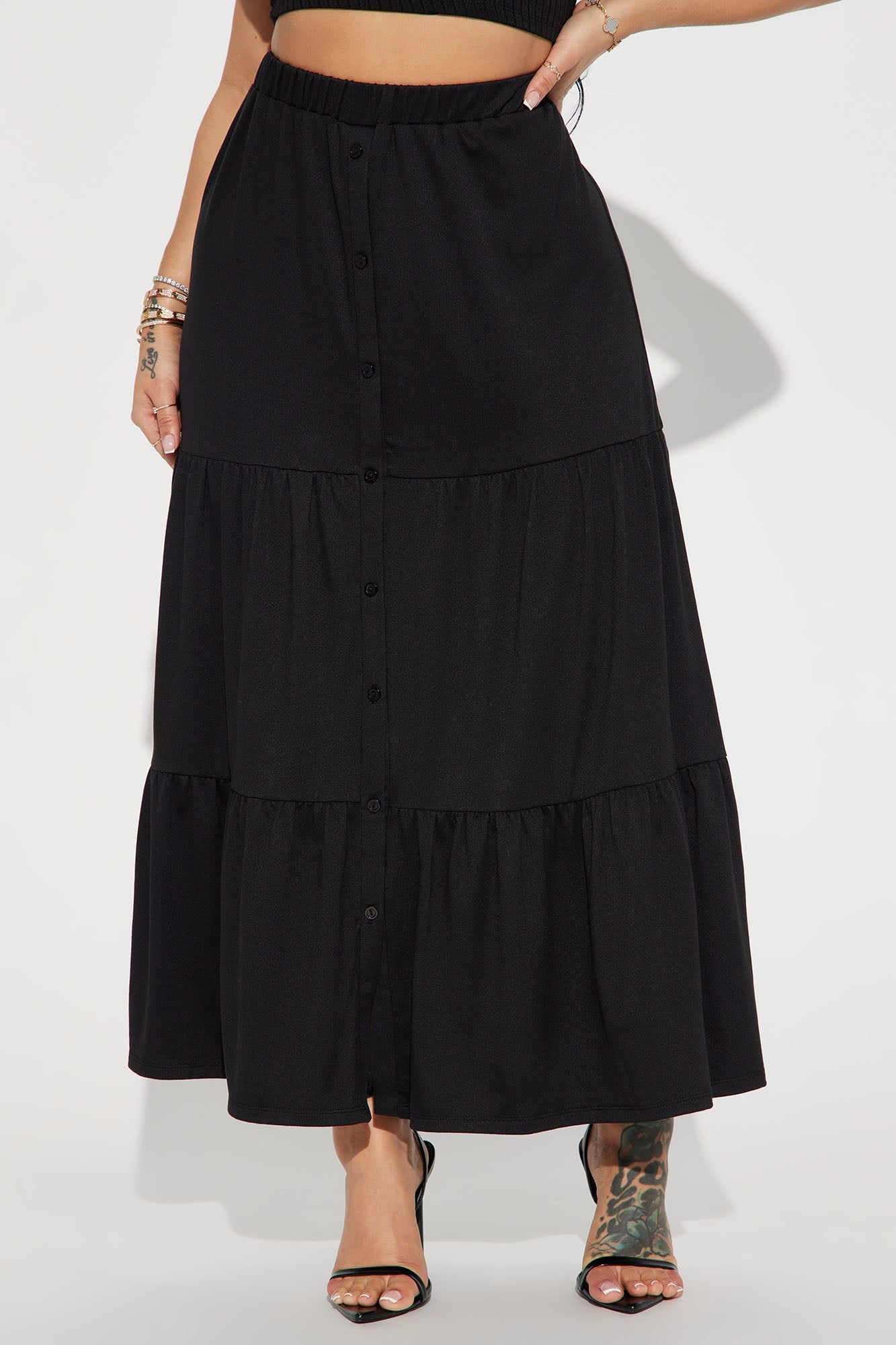 Sometimes I'm Sweet Tiered Maxi Skirt - Black sold by Fashion Nova product image thumbnail 2