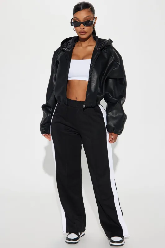 Always First Track Pant - Black/combo made by Fashion Nova