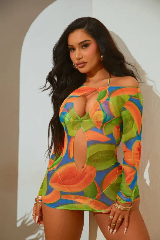 Summer Spritz 3 Piece Bikini Dress Set - Teal/combo sold by Fashion Nova