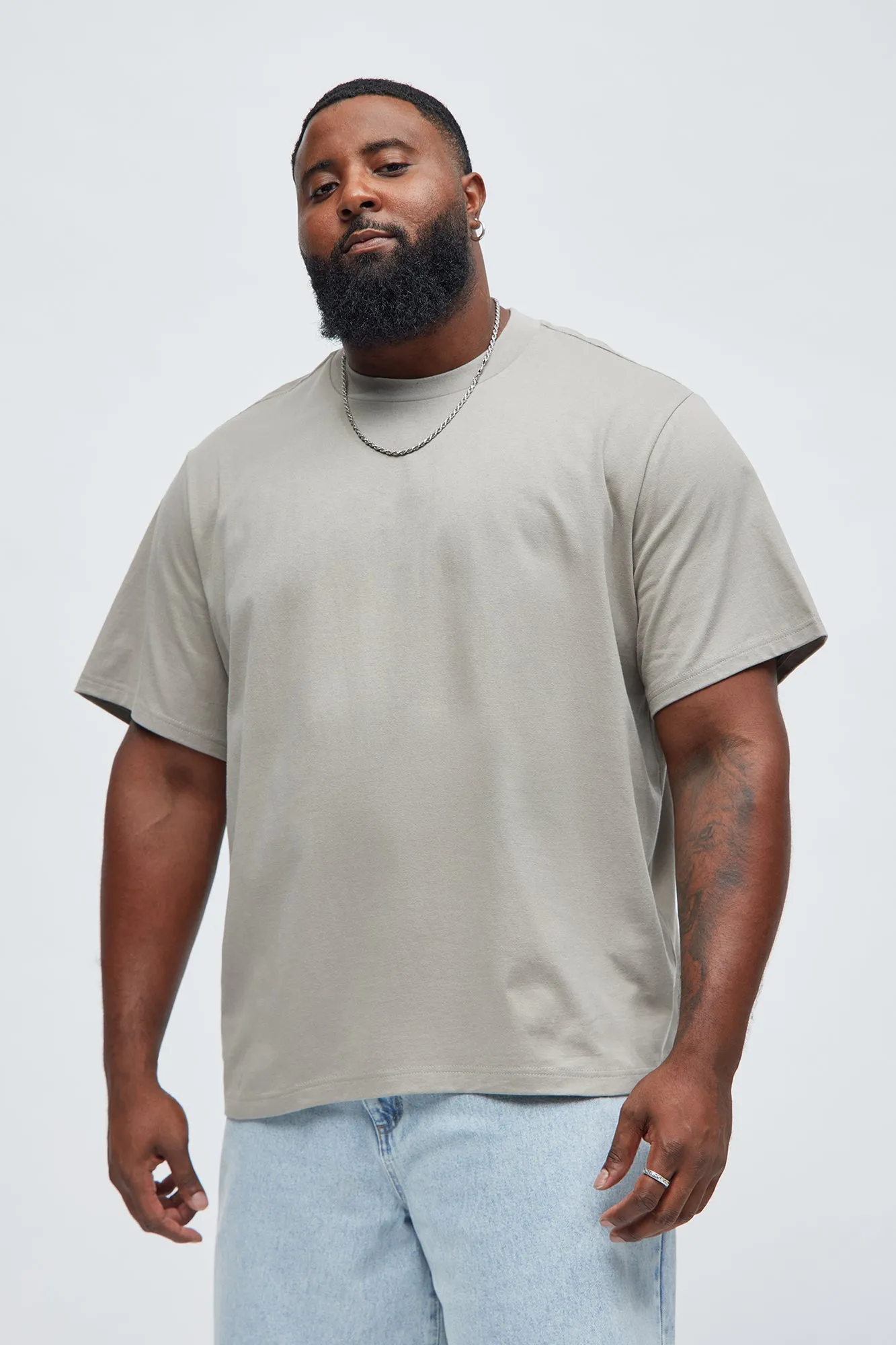 Oversized Heavyweight Short Sleeve Tee - Taupe sold by Fashion Nova product image thumbnail 4