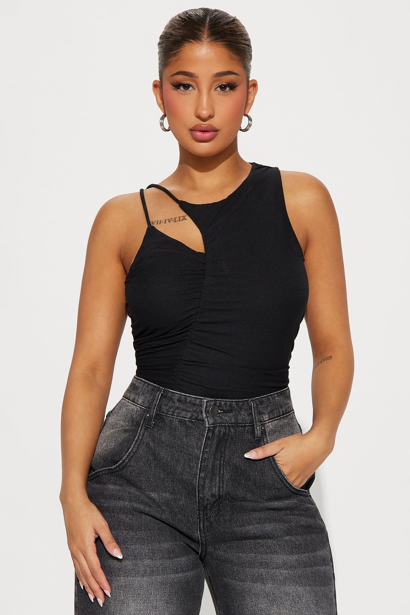 Aurelia Ruched Top - Black sold by Fashion Nova