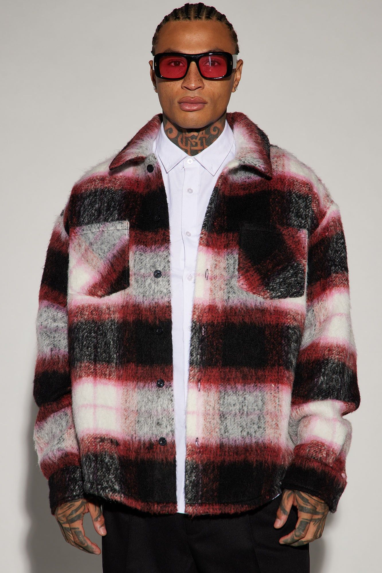 Timberline Mohair Shacket - Red sold by Fashion Nova