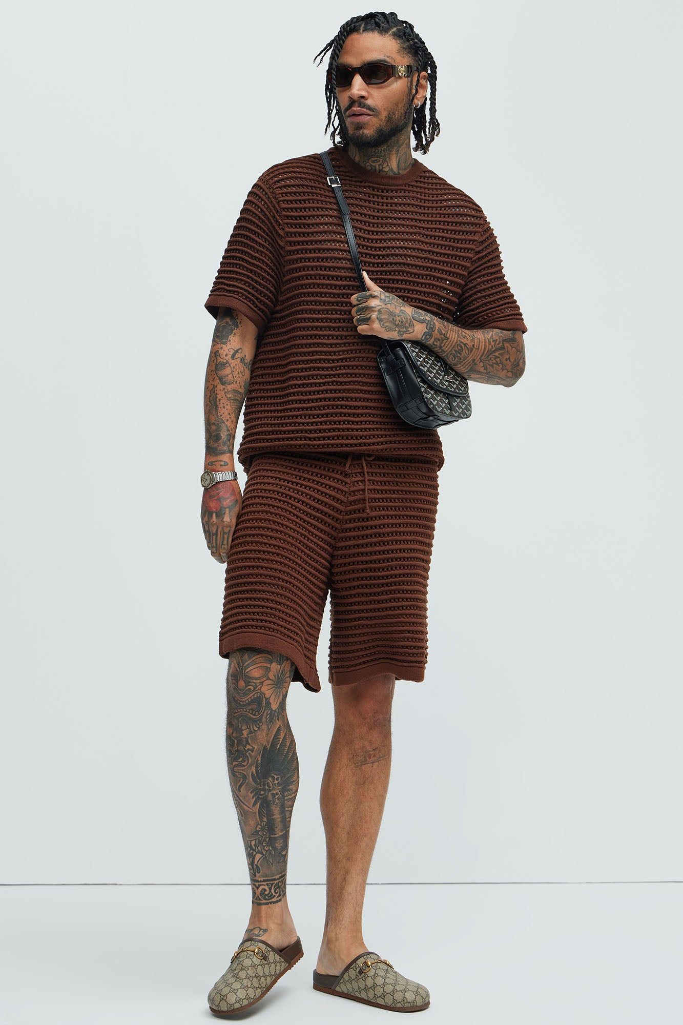 Milton Textured Crew Neck Tee - Dark Brown sold by Fashion Nova product image thumbnail 2