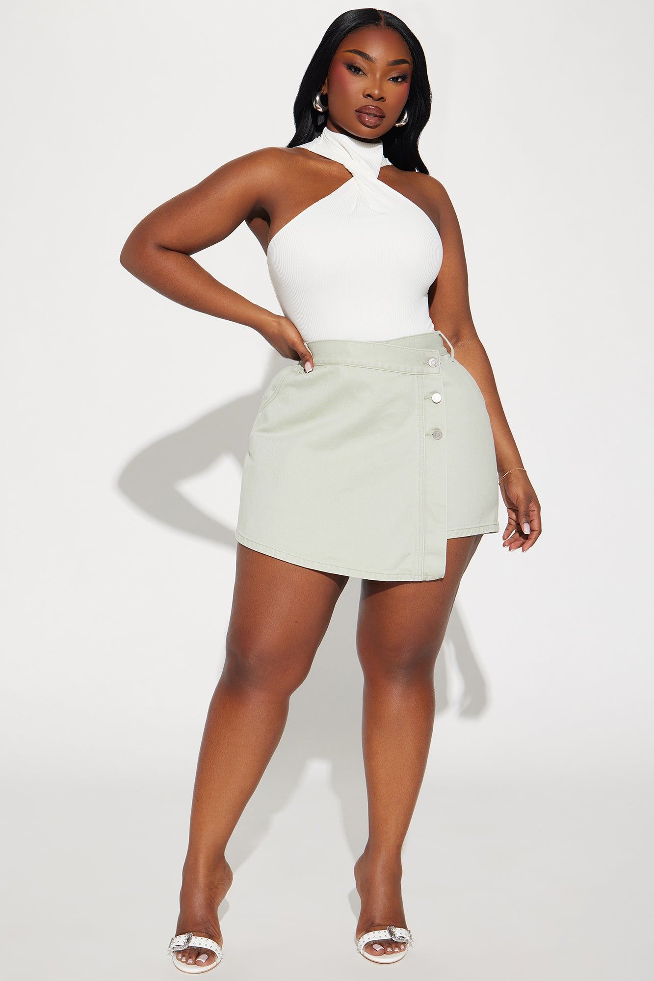 Maven Denim Skort - Sage sold by Fashion Nova product image thumbnail 4