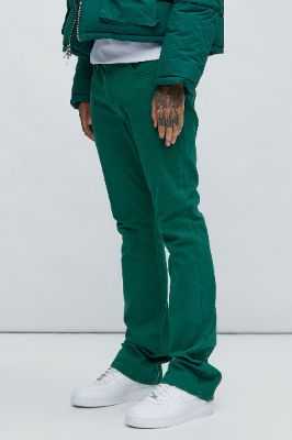 Drop Top Convertible Stacked Skinny Pants - Green sold by Fashion Nova