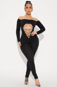 No Surprise Jumpsuit - Black sold by Fashion Nova