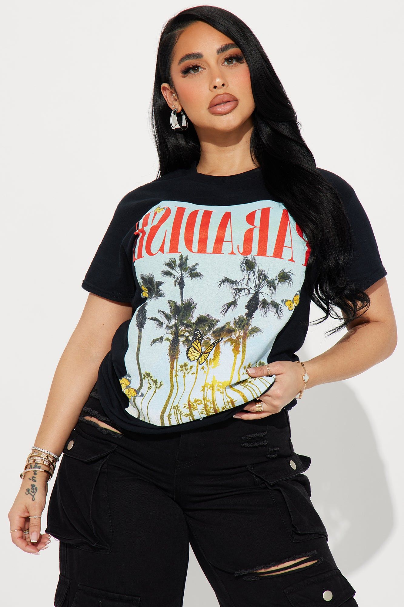 LA Paradise Short Sleeve Tee - Black sold by Fashion Nova