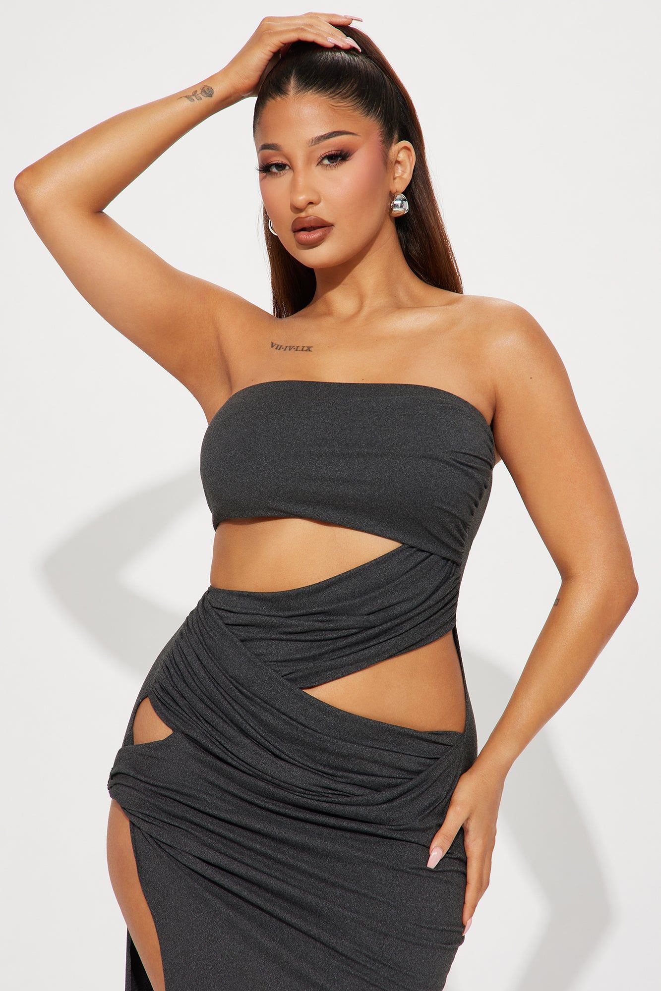Tatianna Cut Out Mini Dress - Charcoal sold by Fashion Nova product image thumbnail 2