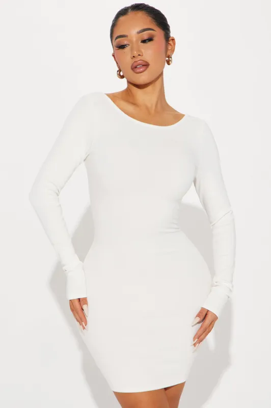 Sierra Snatched Mini Dress - Off White sold by Fashion Nova