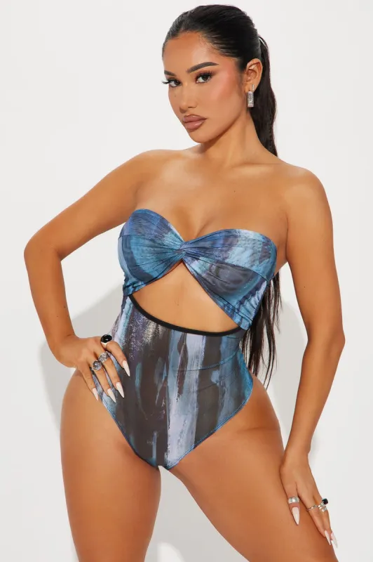 Have It My Way Mesh Bodysuit - Blue/combo sold by Fashion Nova