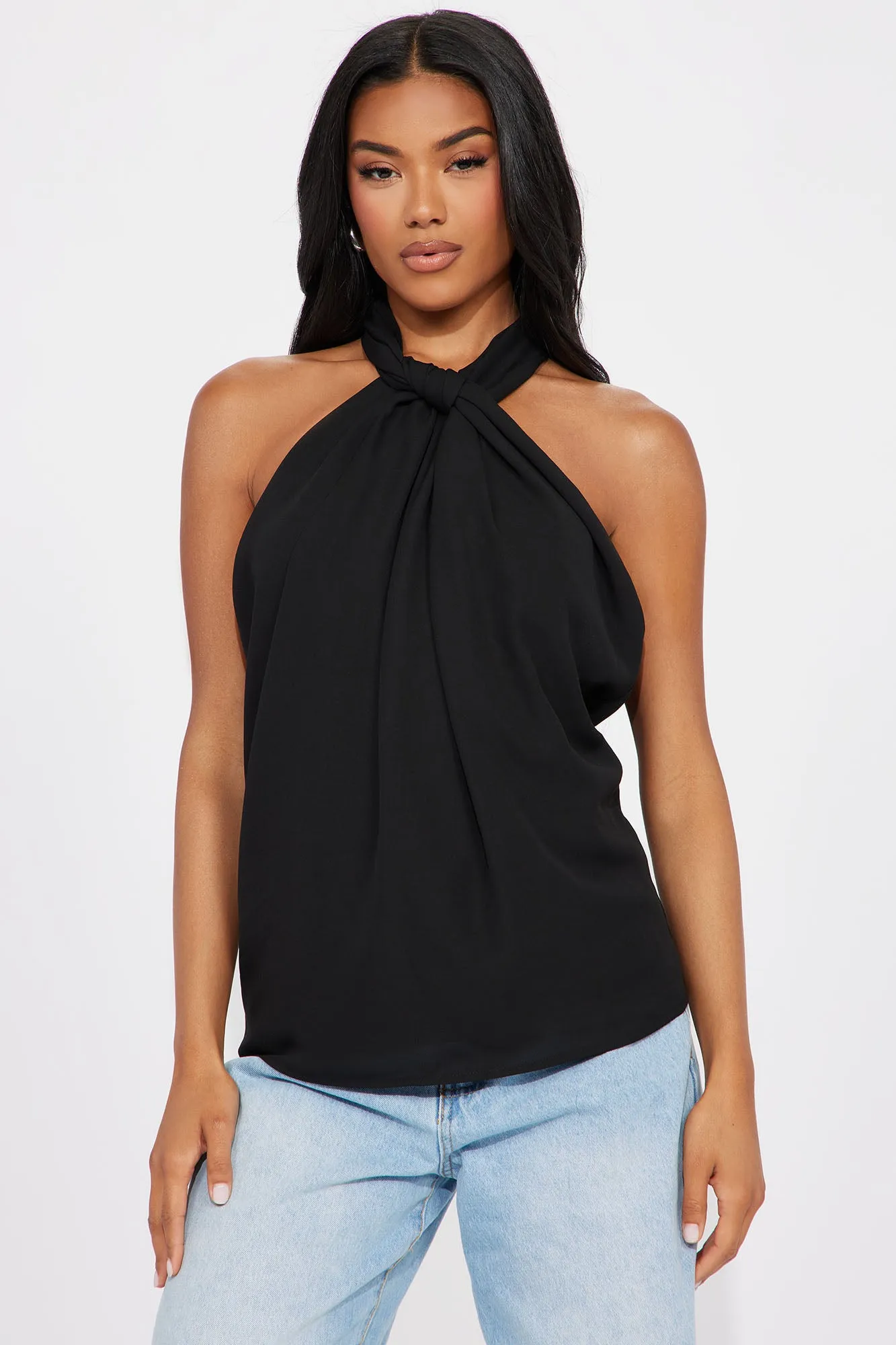 You And Me Halter Top - Black sold by Fashion Nova