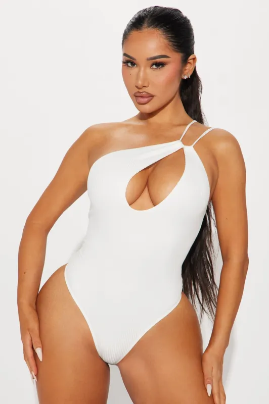 Nancy One Shoulder Bodysuit - Ivory sold by Fashion Nova