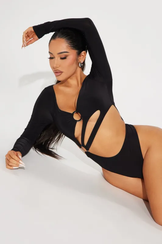 Understatement Cut Out Bodysuit - Black sold by Fashion Nova