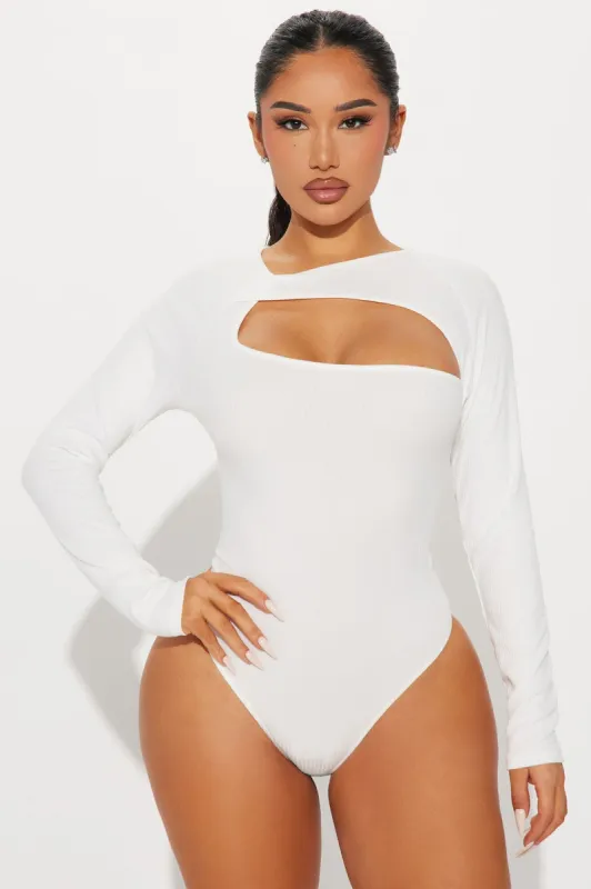 Back Again Cut Out Bodysuit - Ivory sold by Fashion Nova