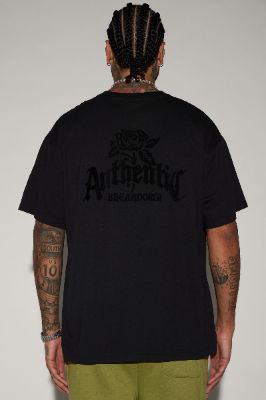 Authentic Breakdown Short Sleeve Tee - Black sold by Fashion Nova
