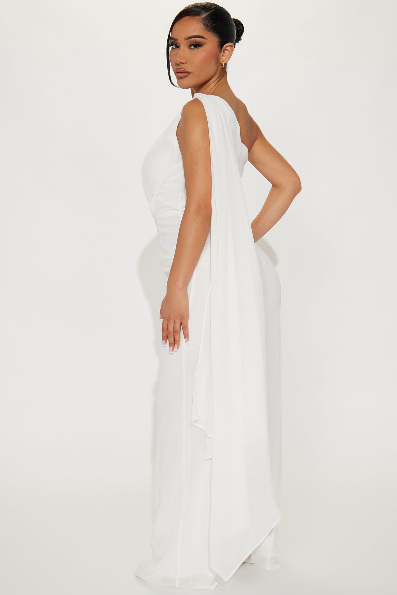 Claudia Chiffon Jumpsuit - White sold by Fashion Nova product image thumbnail 3