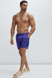 The Big G Swim Trunks - Navy sold by Fashion Nova