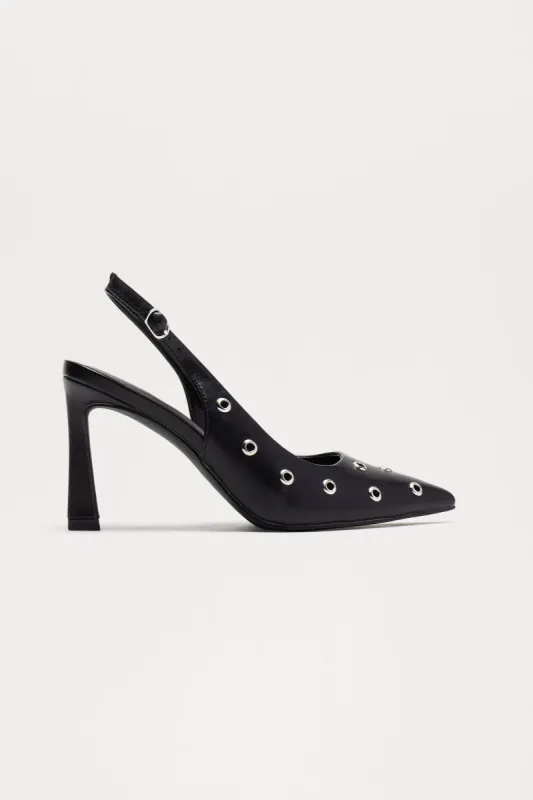 Brooks Grommet Pumps - Black sold by Fashion Nova