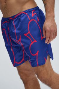 The Big G Swim Trunks - Navy sold by Fashion Nova