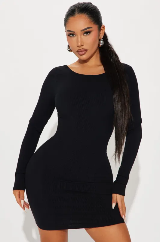 Sierra Snatched Mini Dress - Black sold by Fashion Nova