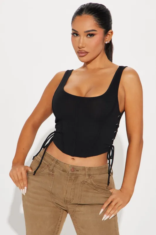 Gabriella Tank Top - Black sold by Fashion Nova