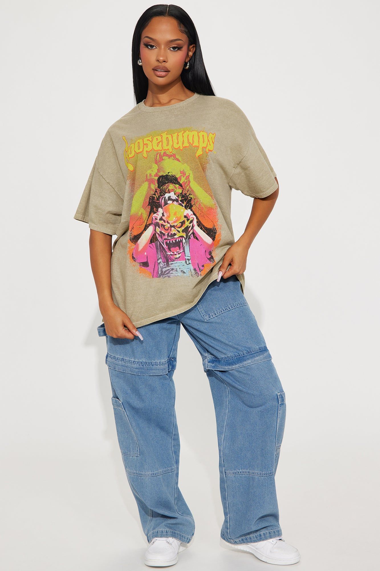 Goosebumps Thrill Graphic Tshirt - Taupe sold by Fashion Nova product image thumbnail 2