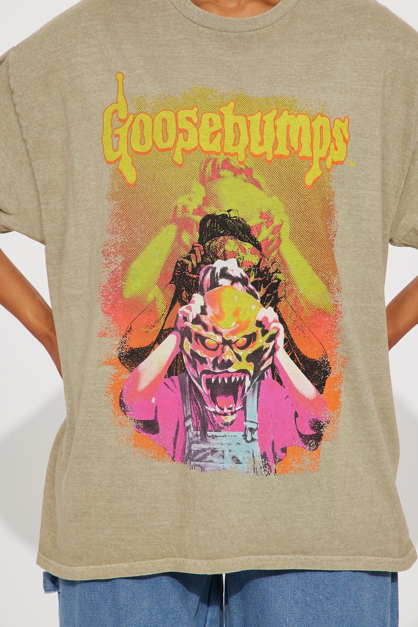 Goosebumps Thrill Graphic Tshirt - Taupe sold by Fashion Nova product image thumbnail 3