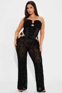 Thalia Lace Pant Set - Black sold by Fashion Nova