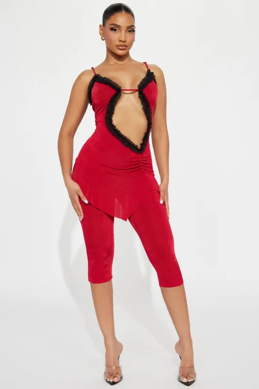 Intentional Desire Capri Set - Red sold by Fashion Nova