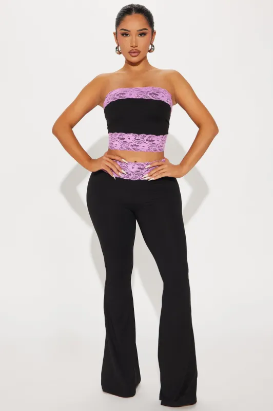 Sincerely Yours Flare Pant Set - Black sold by Fashion Nova