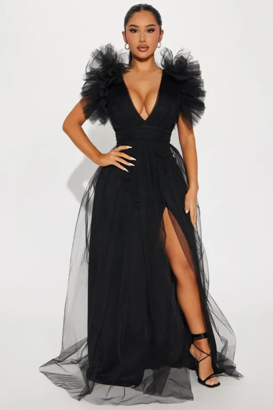 Lush Life Tulle Gown - Black sold by Fashion Nova
