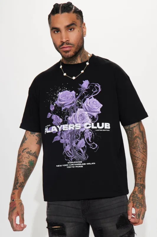 Players Club Bouquet Short Sleeve Tee - Black sold by Fashion Nova