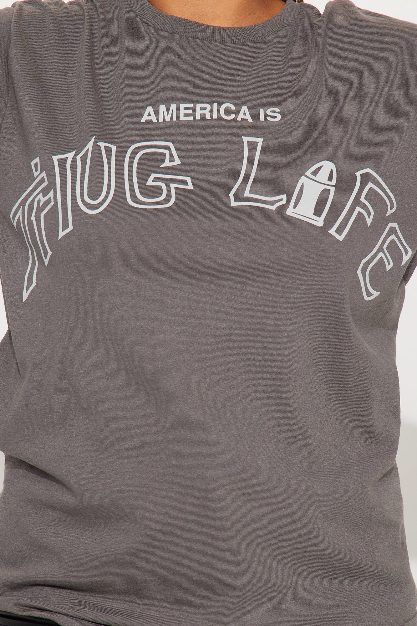 Tupac America's Most Wanted Washed Tee - Charcoal sold by Fashion Nova product image thumbnail 5