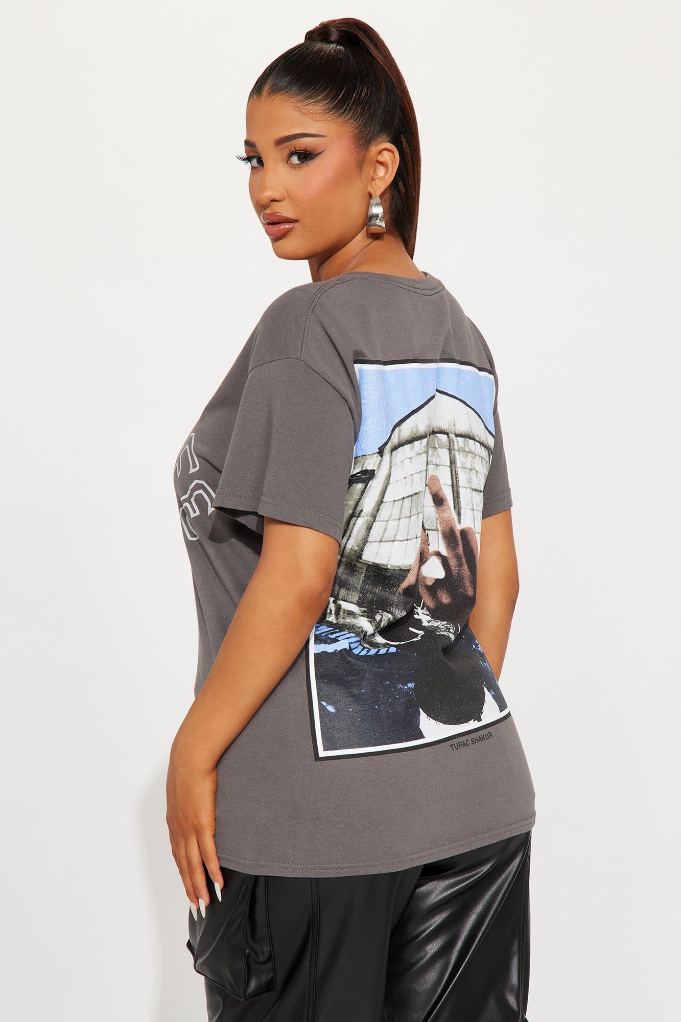 Tupac America's Most Wanted Washed Tee - Charcoal sold by Fashion Nova product image thumbnail 2