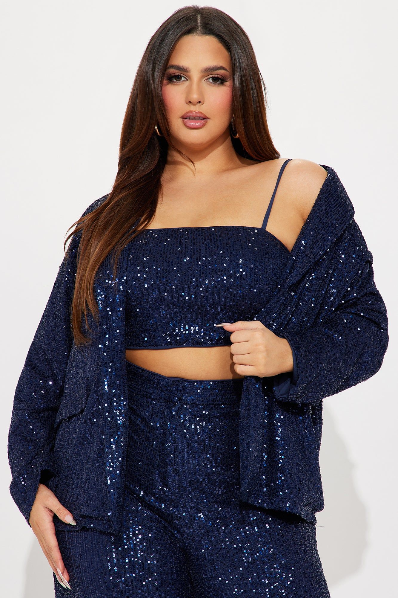 Sara Sequin Blazer Pant Set - Navy sold by Fashion Nova product image thumbnail 6
