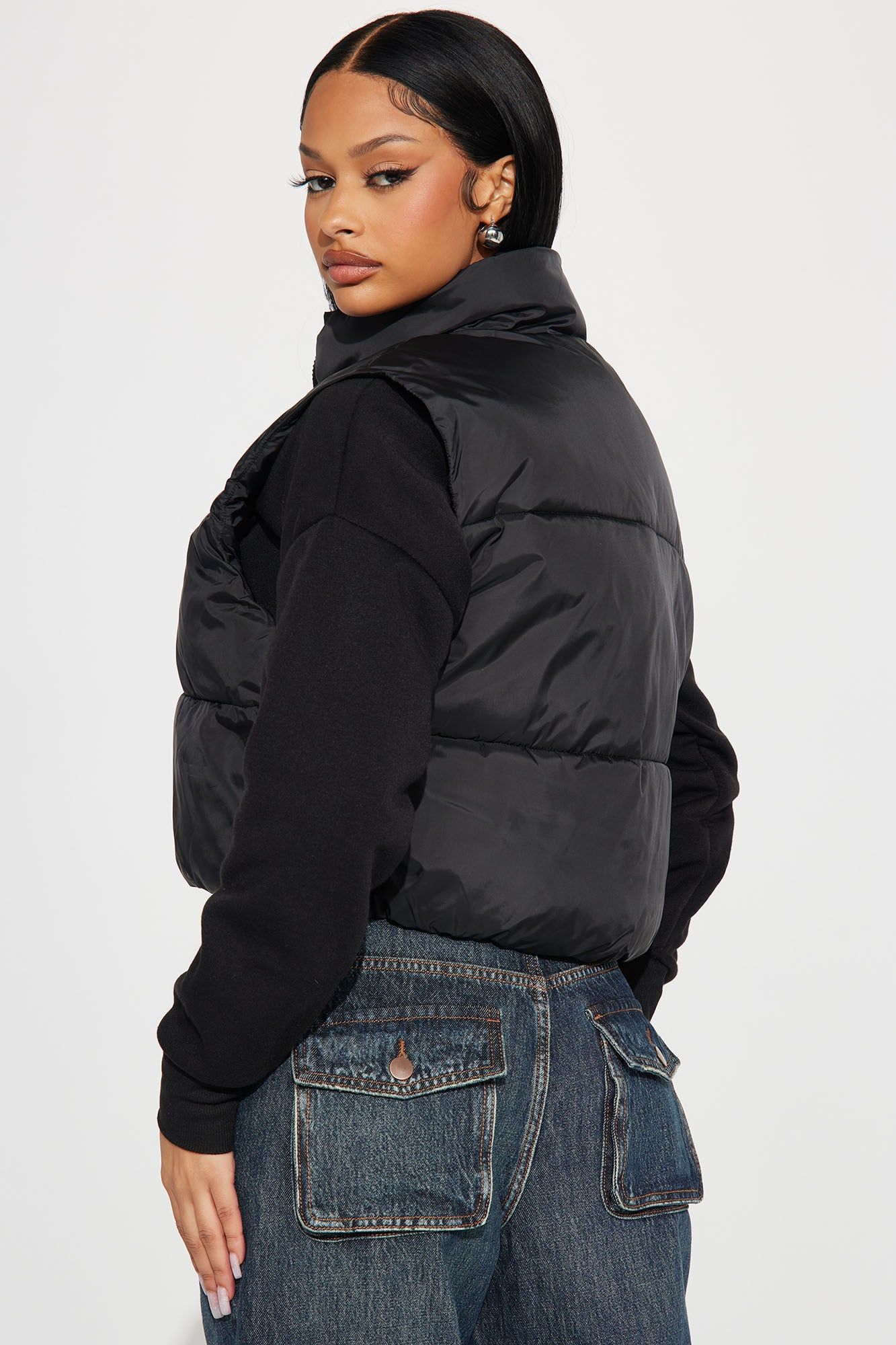 Icy Girl Puffer Vest - Black sold by Fashion Nova product image thumbnail 3