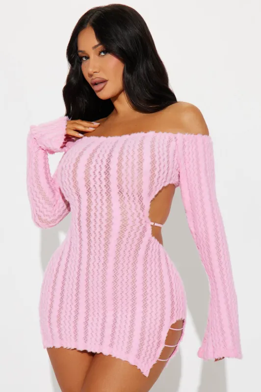 It's My World Sweater Micro Mini Dress - Pink sold by Fashion Nova