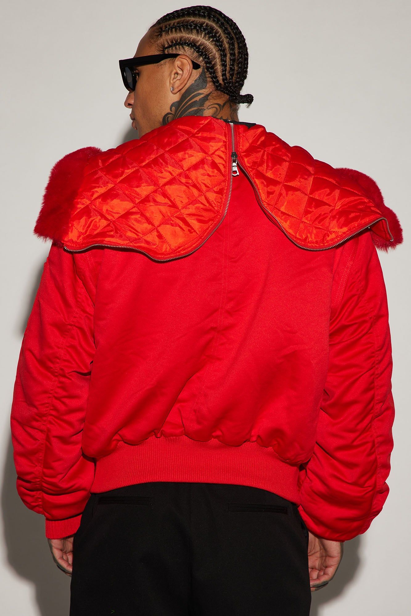 Overdrive Hooded Bomber Jacket - Red sold by Fashion Nova product image thumbnail 3