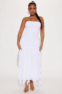Stella Chiffon Maxi Dress - White sold by Fashion Nova