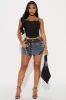 Take It Slow Denim Corset Top - Black Wash sold by Fashion Nova