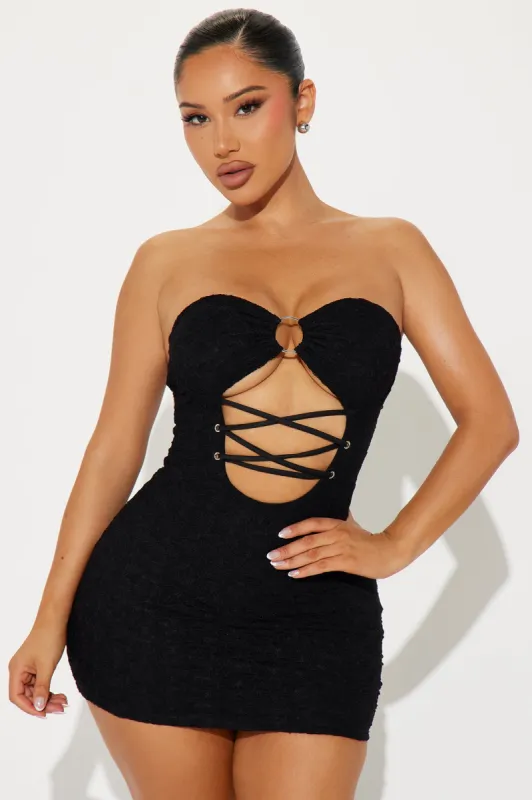 Siren Eyes Lace Micro Mini Dress - Black sold by Fashion Nova