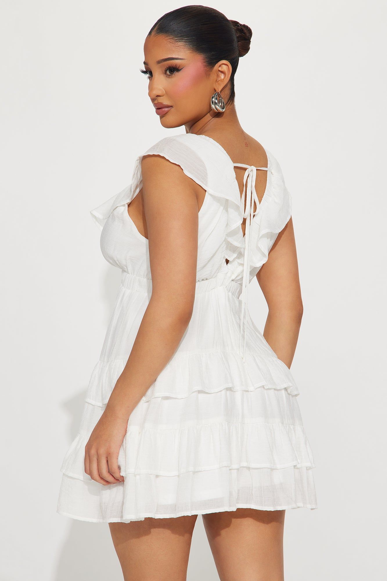 Bailey Chiffon Mini Dress - White sold by Fashion Nova product image thumbnail 3