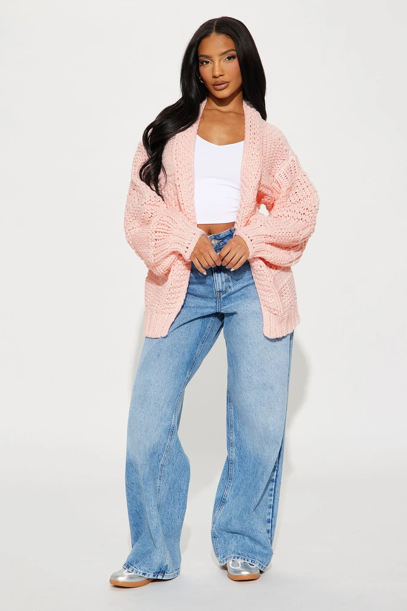 Izzy Chunky Knit Cardigan - Pink sold by Fashion Nova product image thumbnail 2