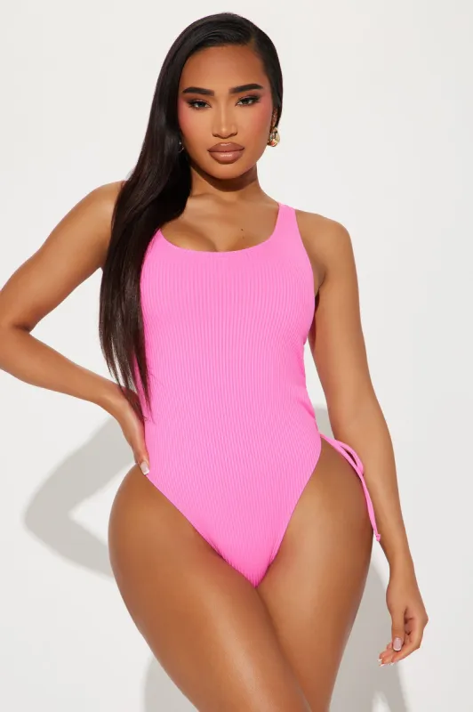 Judy Ruched One Piece Swimsuit - Hot Pink sold by Fashion Nova