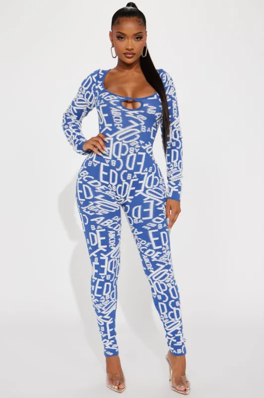 Gia Sweater Jumpsuit - Denim sold by Fashion Nova