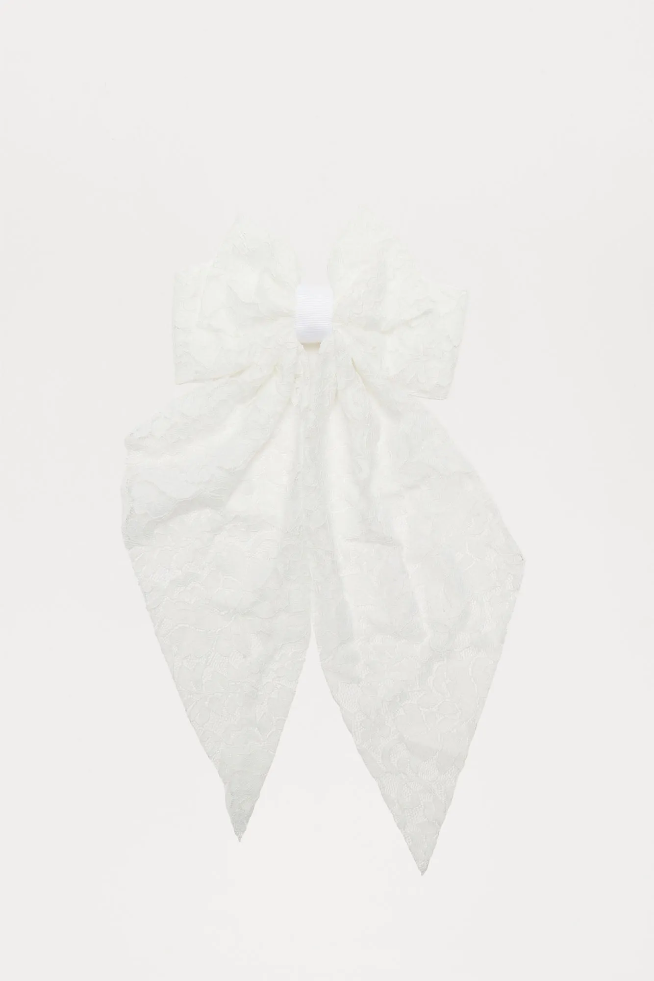 Tea Time Lace Hair Bow - White sold by Fashion Nova product image thumbnail 2