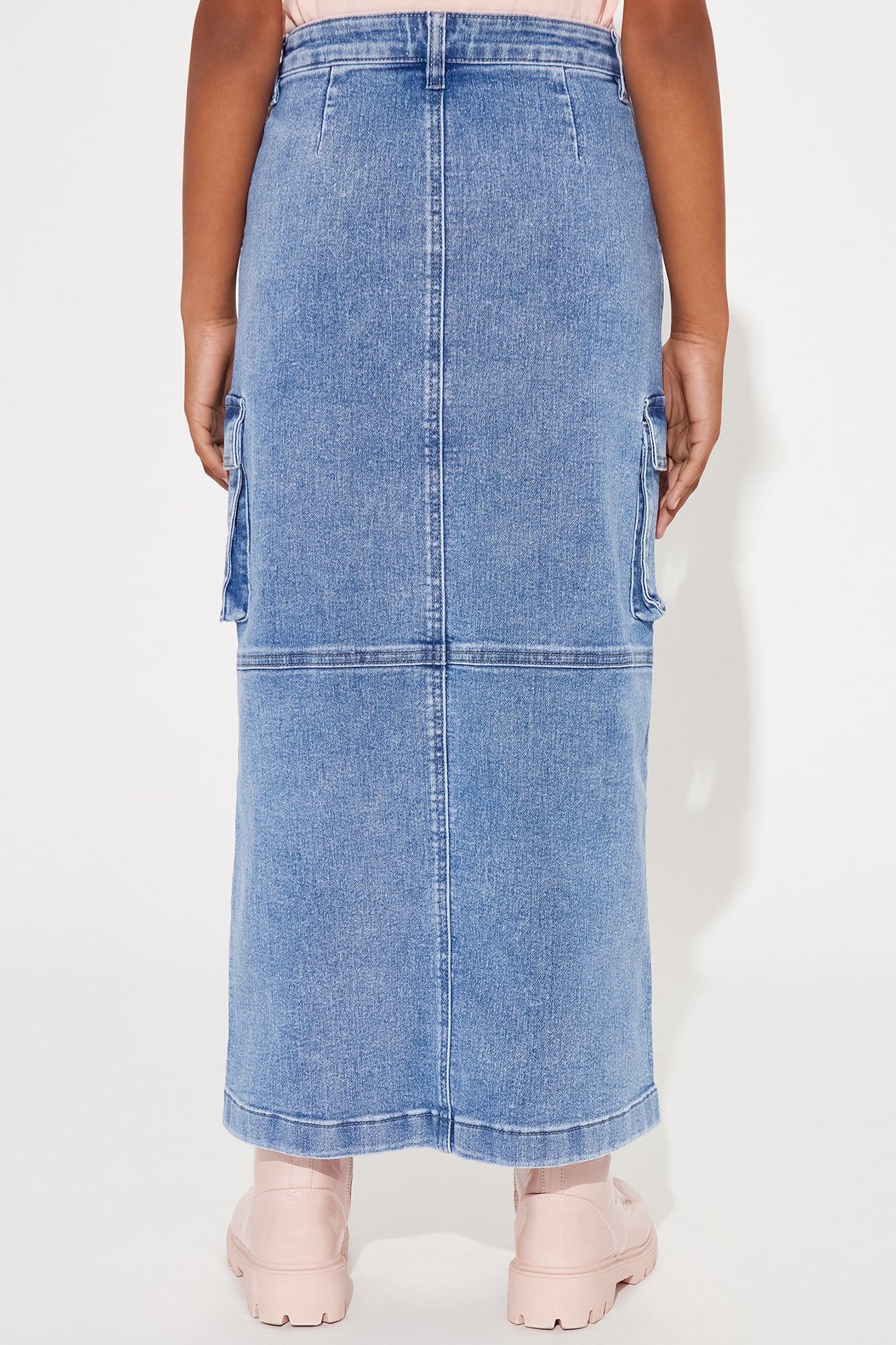 Mini Denim Cargo Maxi Skirt - Light Wash sold by Fashion Nova product image thumbnail 3